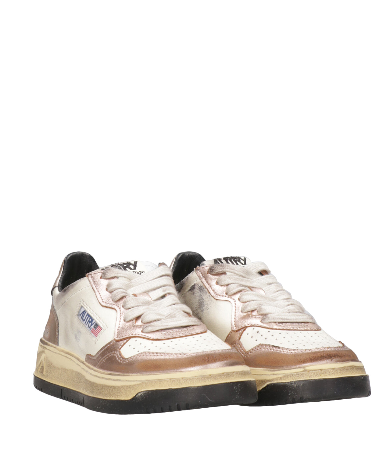 Autry | Sneakers Sup Vint Low Woman Bianco e Rosa metallico