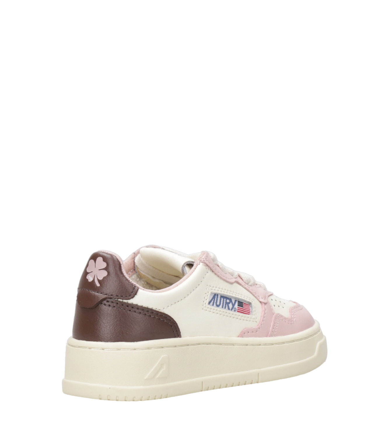 Autry Kids | Sneakers Medalist Low Bianco Marrone e Rosa