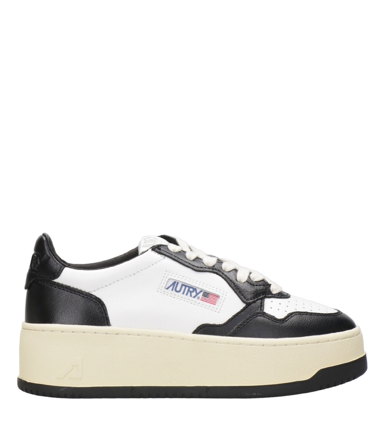 Autry | Platform Low White and Black Sneakers