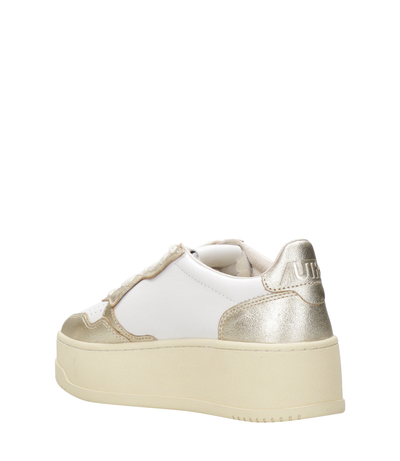 Autry | Platform Low White and Platinum Sneakers