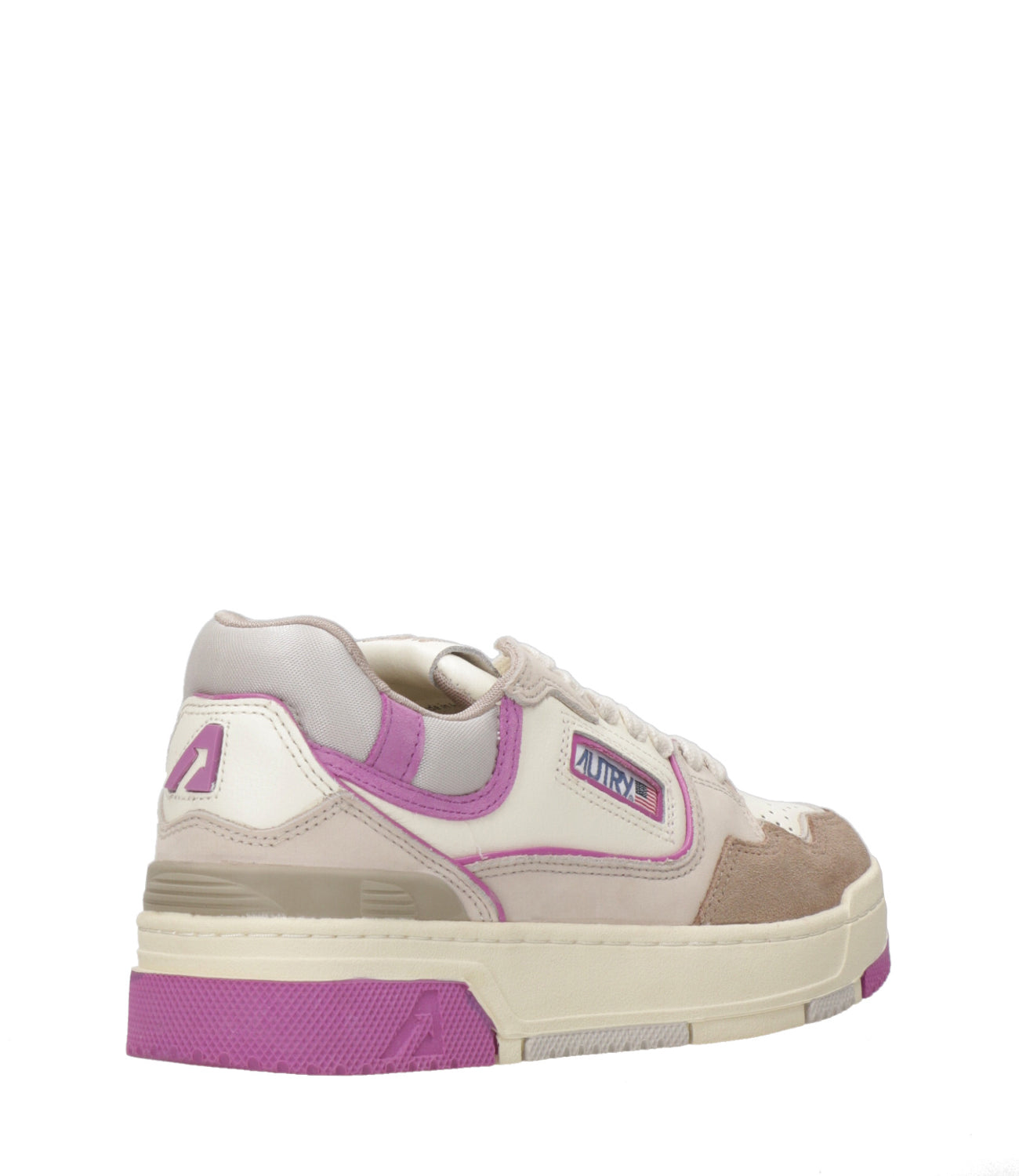 Autry | Sneakers CLC Low Woman Bianca Taupe e Fuxia