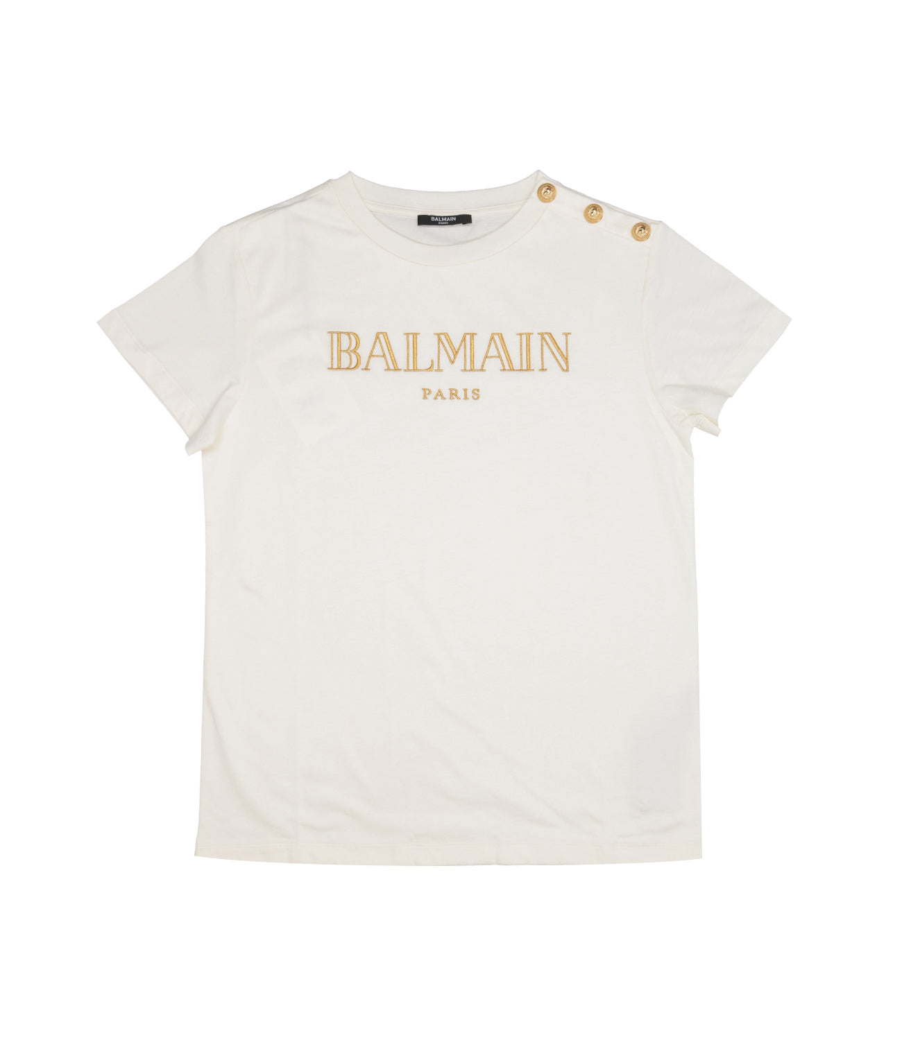 Balmain Kids | T-Shirt Avorio e Oro