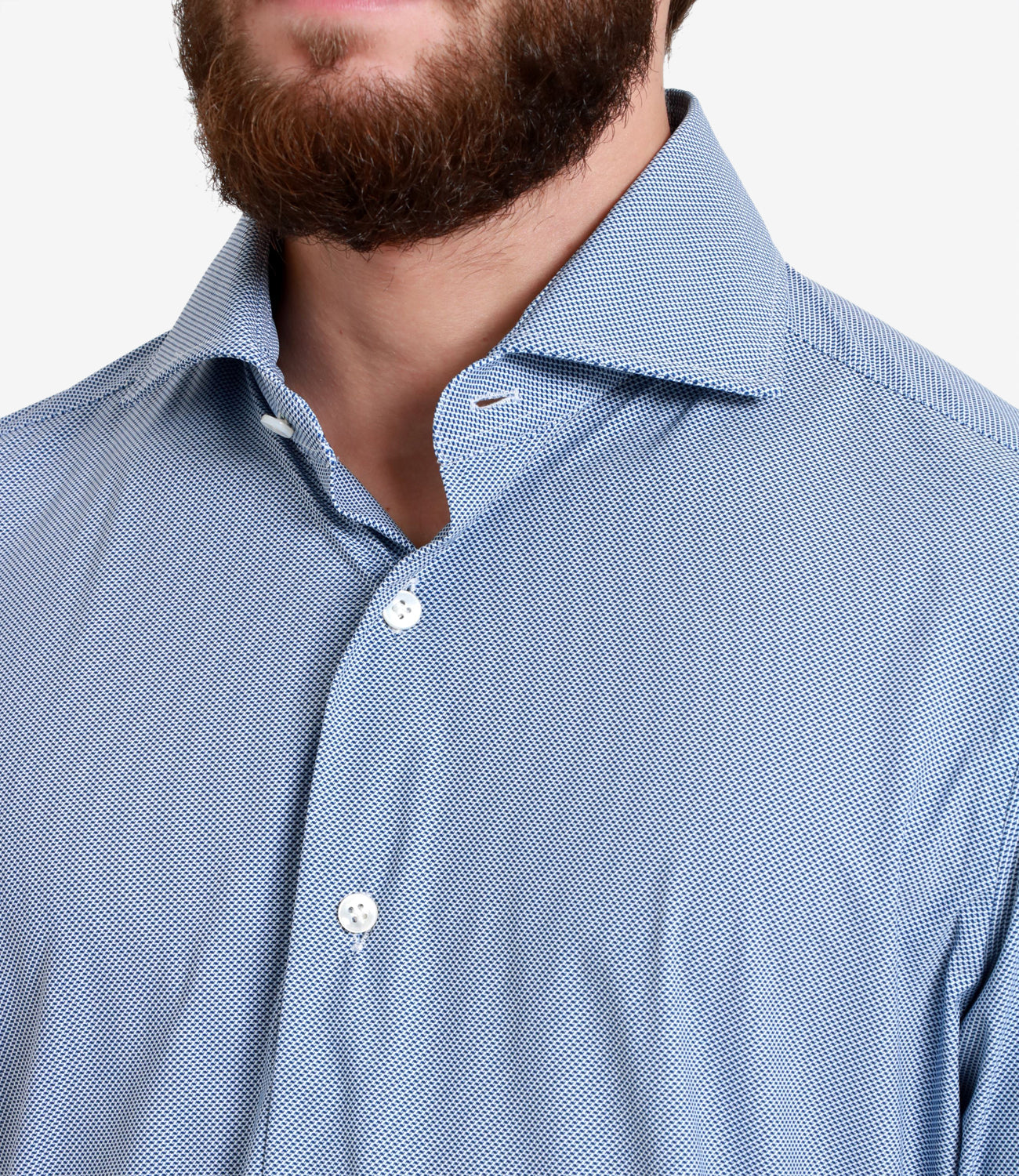 Beard | Blue and White Shirt