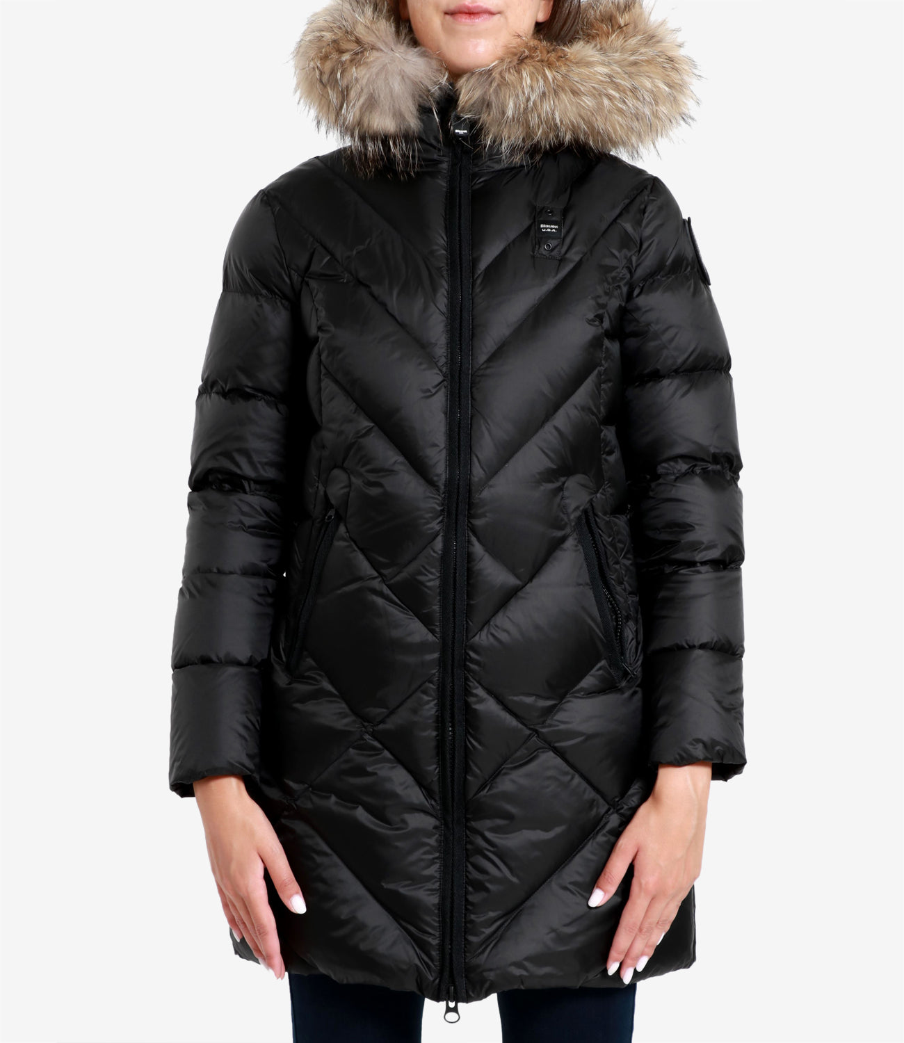 Blauer | Althea Black and Light Blue Down Jacket