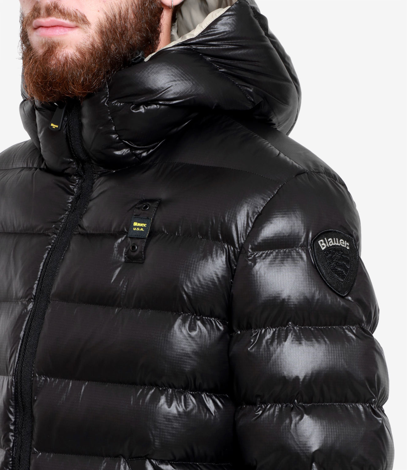 Blauer | Adams Black and Beige Down Jacket