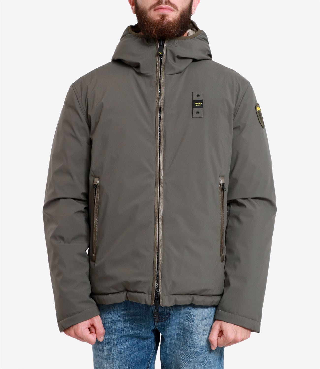 Blauer | Ballard Reversible Down Jacket Green and Beige