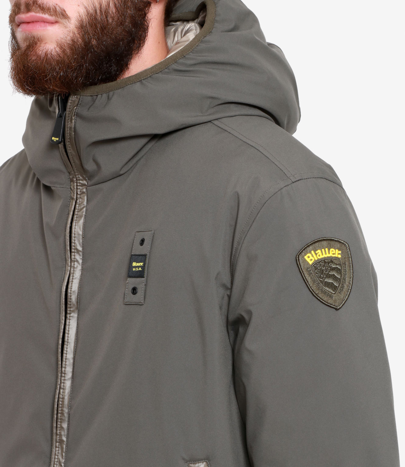 Blauer | Ballard Reversible Down Jacket Green and Beige