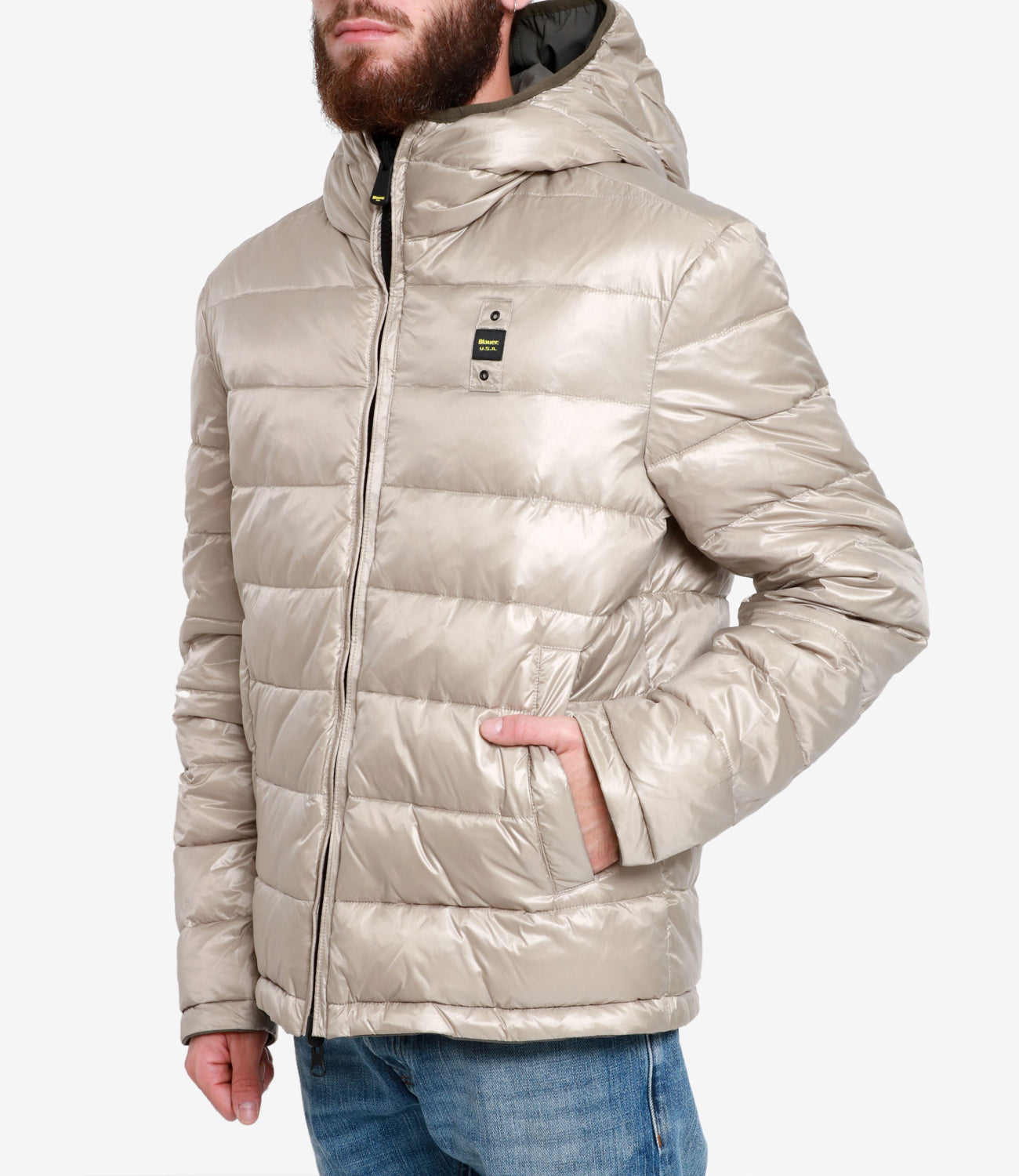 Blauer | Ballard Reversible Down Jacket Green and Beige