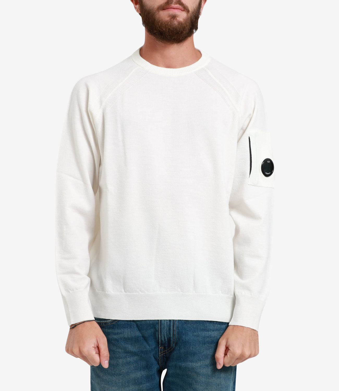 C.P. Company | Lambswool GRS Crew Neck Knit White