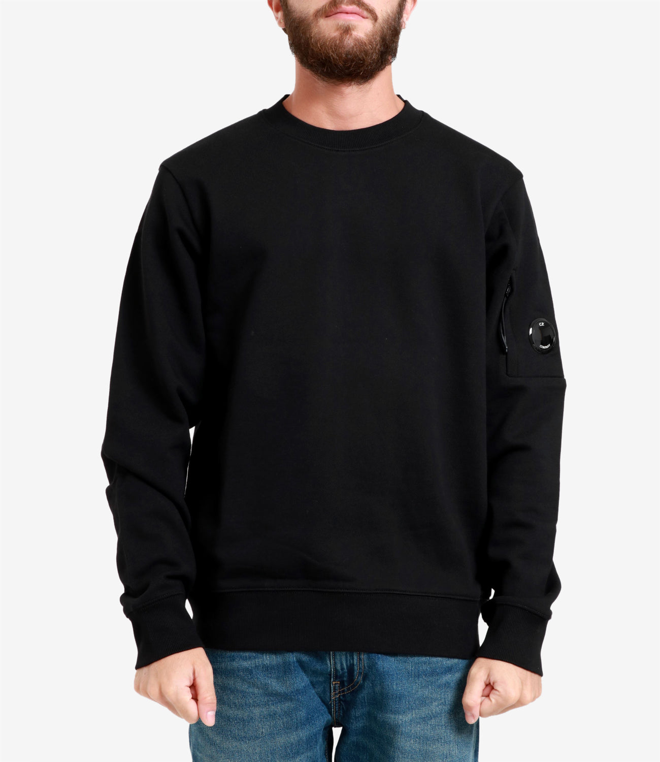 C.P. Company | Diagonal Raised Fleece Sweatshirt Black