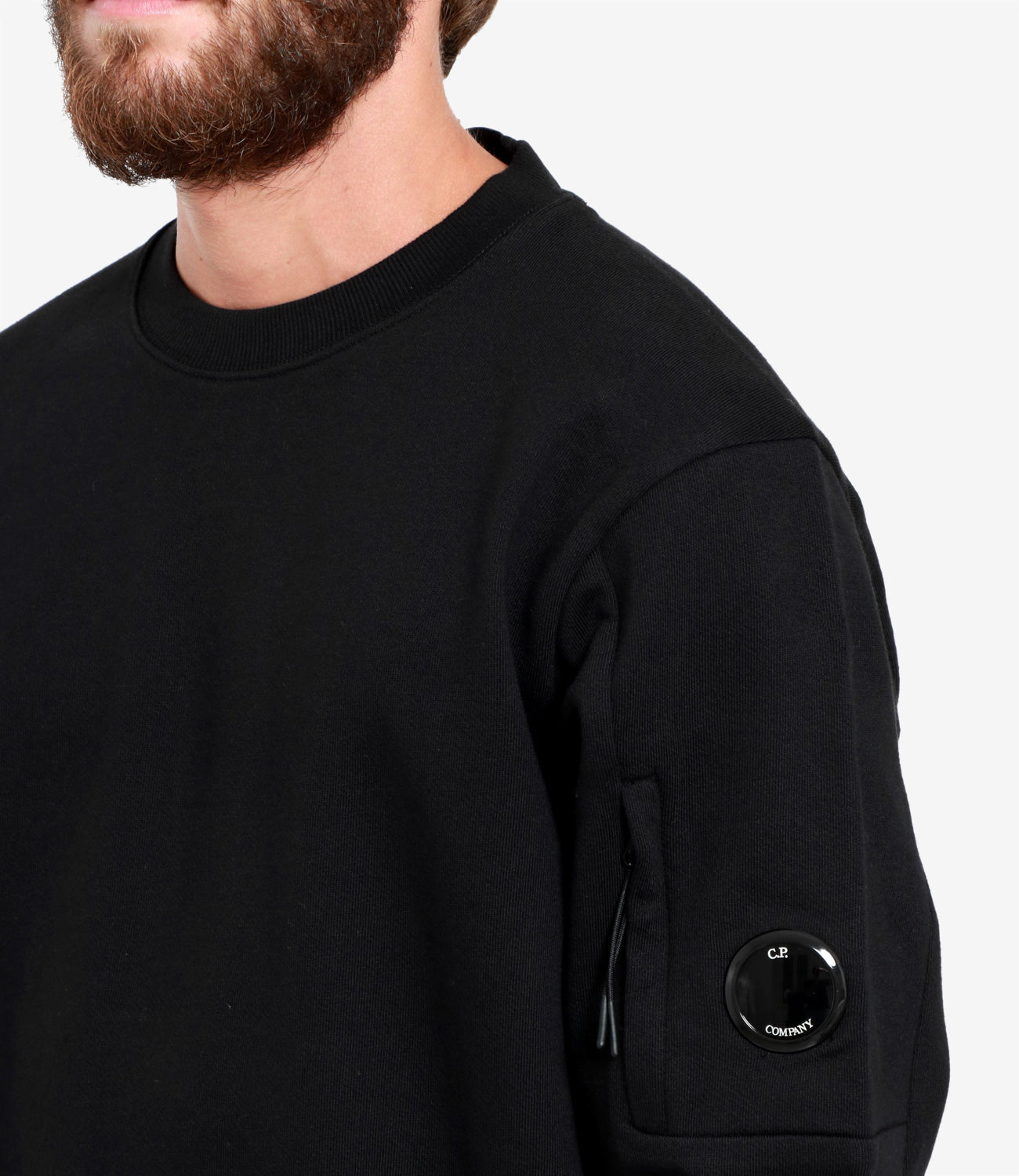 C.P. Company | Diagonal Raised Fleece Sweatshirt Black