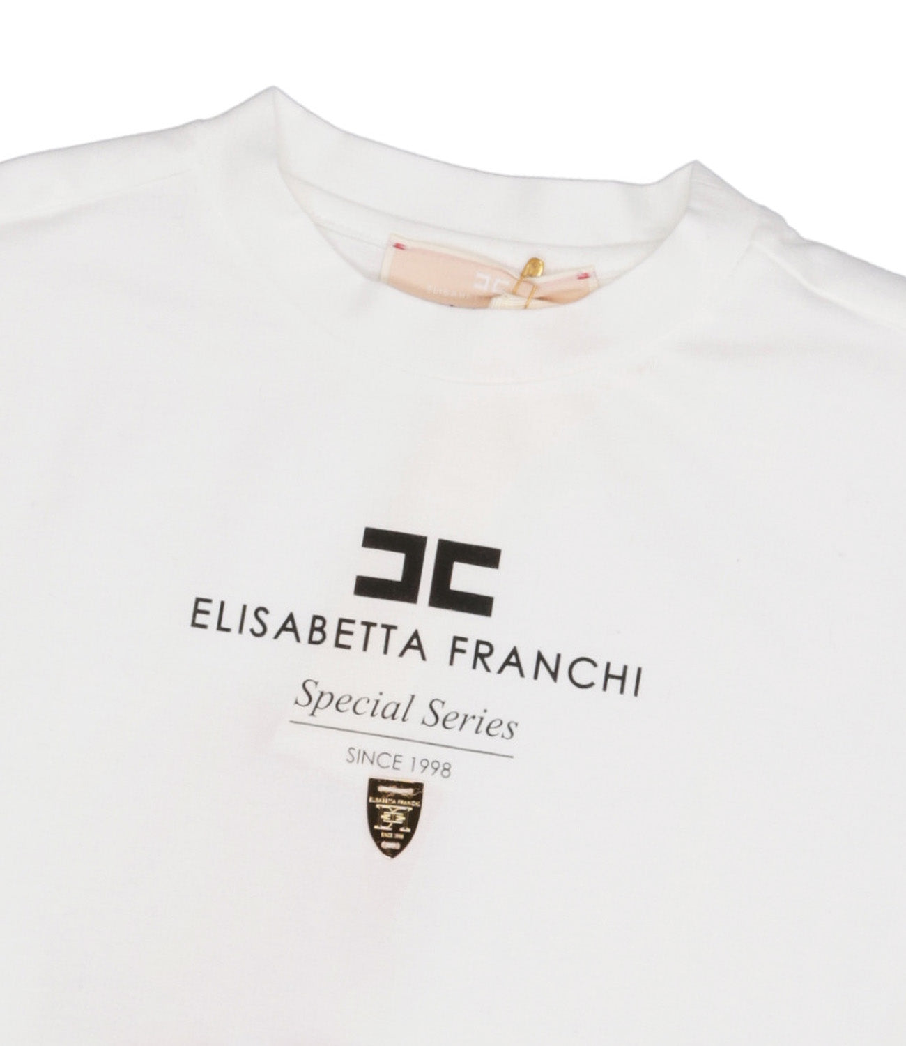 Elisabetta Franchi La Mia Bambina | Ivory and Black Print T-Shirt