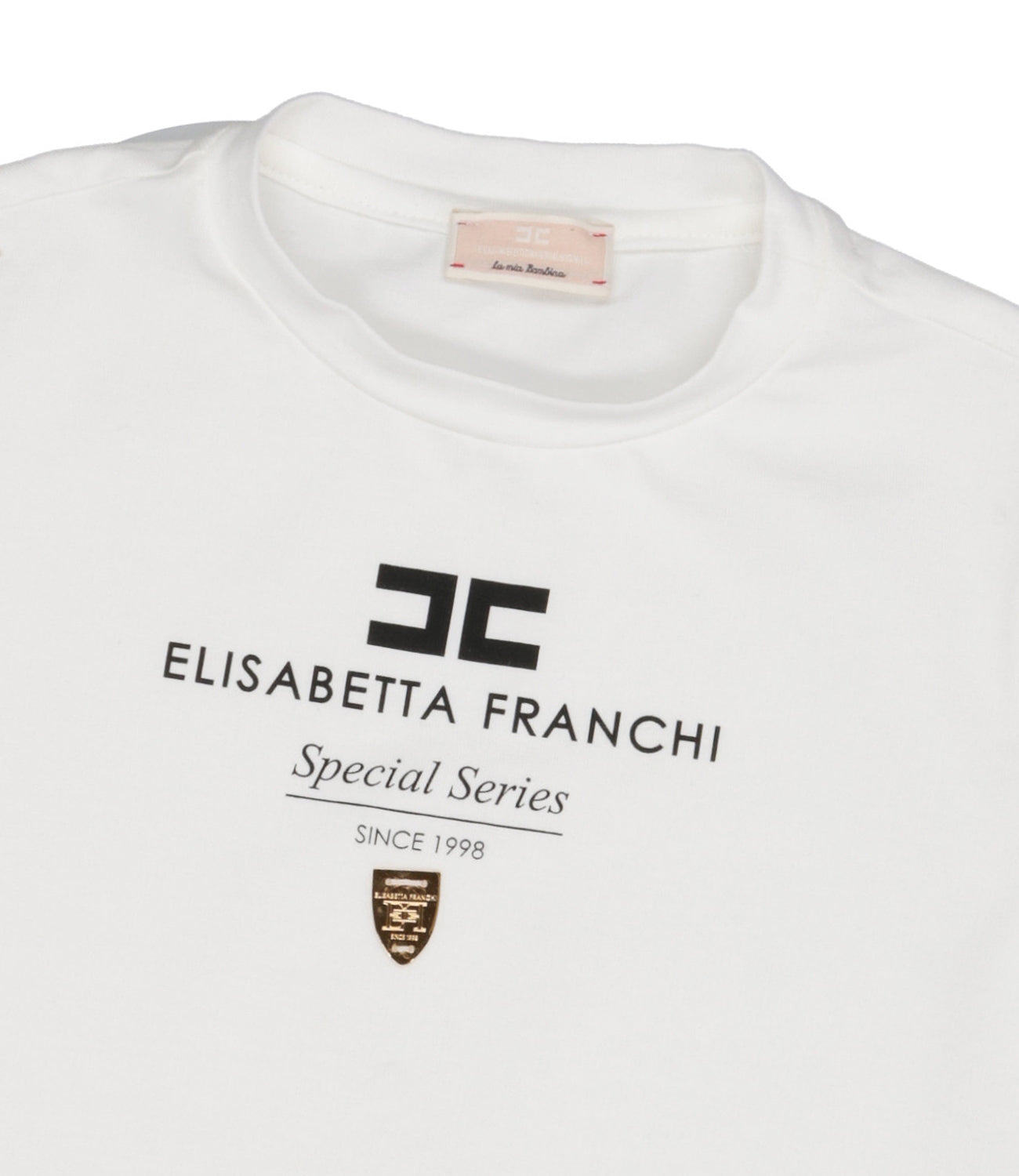 Elisabetta Franchi La Mia Bambina | T-Shirt Avorio e Nero