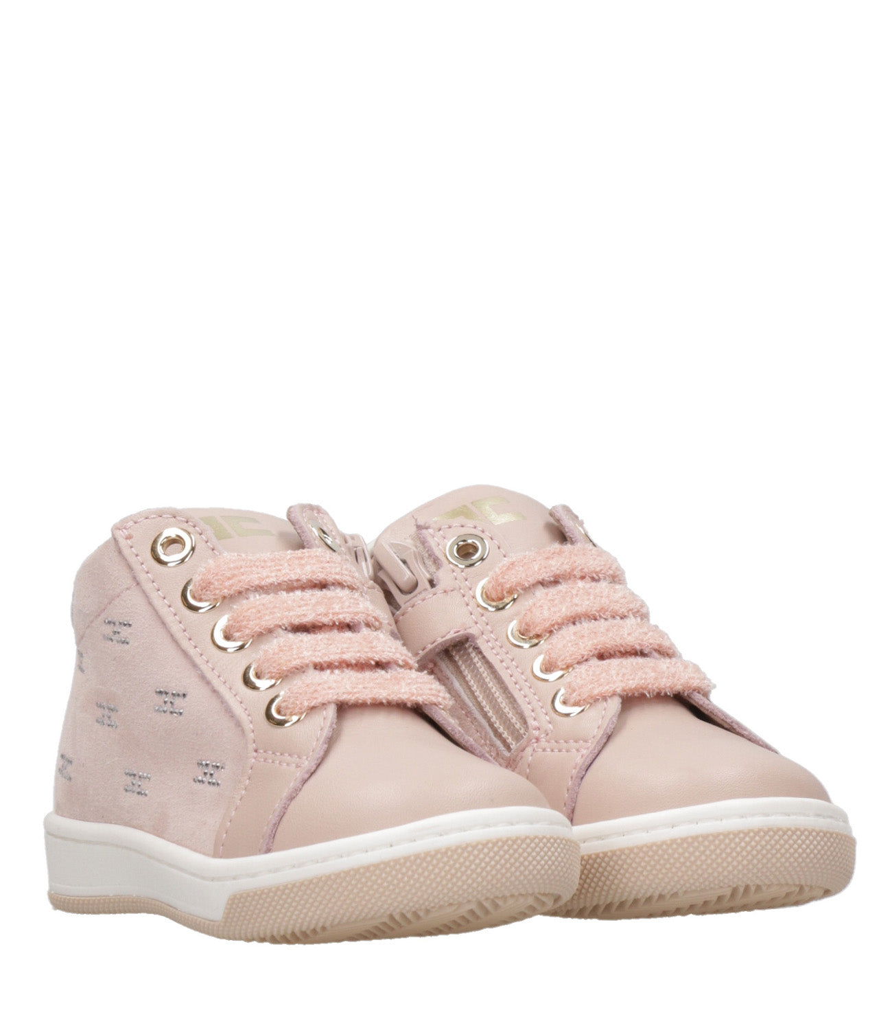 Elisabetta Franchi La Mia Bambina | Pink and Ivory Sneakers