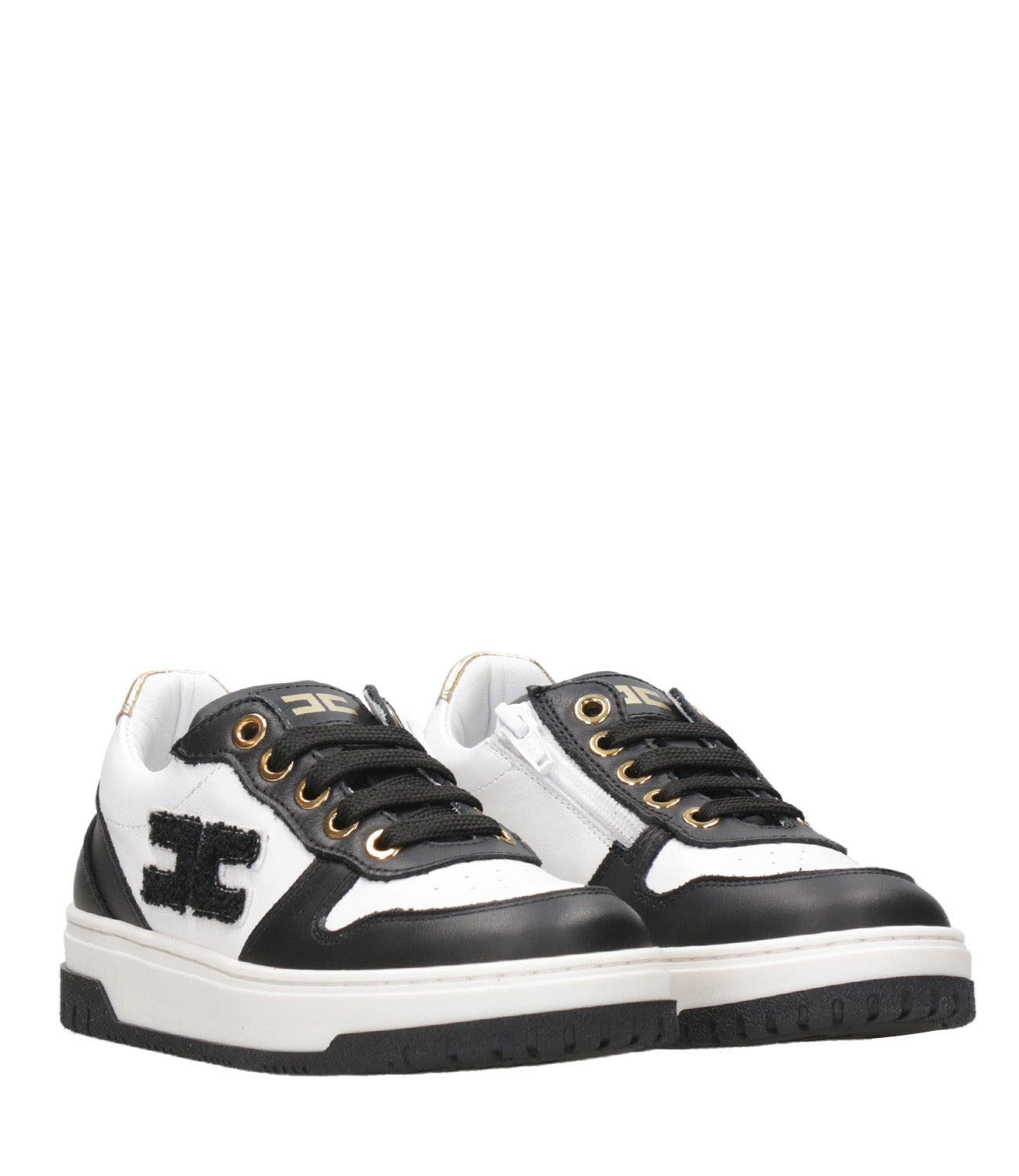 Elisabetta Franchi La Mia Bambina | Sneakers Black White and Gold