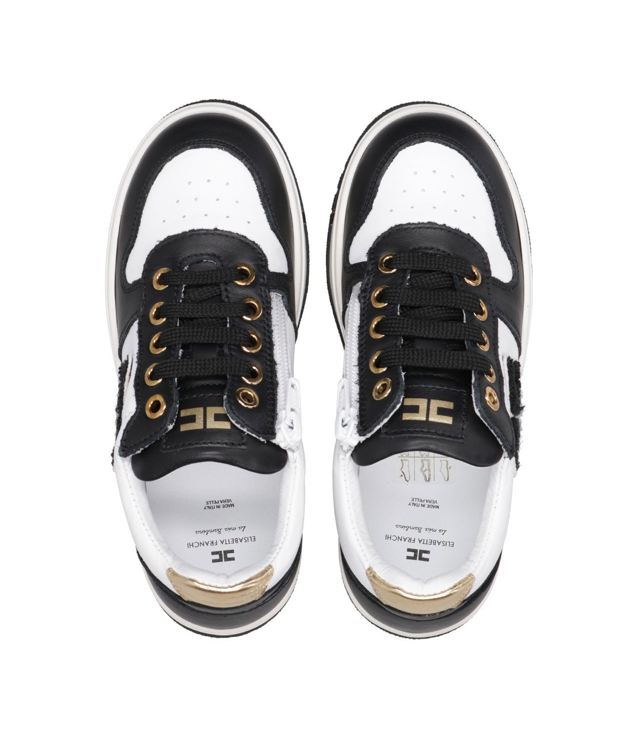 Elisabetta Franchi La Mia Bambina | Sneakers Black White and Gold