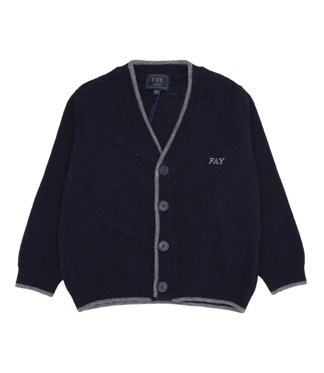 Fay Junior | Blue and Grey Cardigan