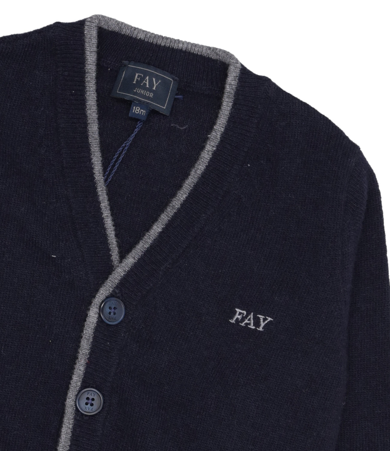 Fay Junior | Blue and Grey Cardigan