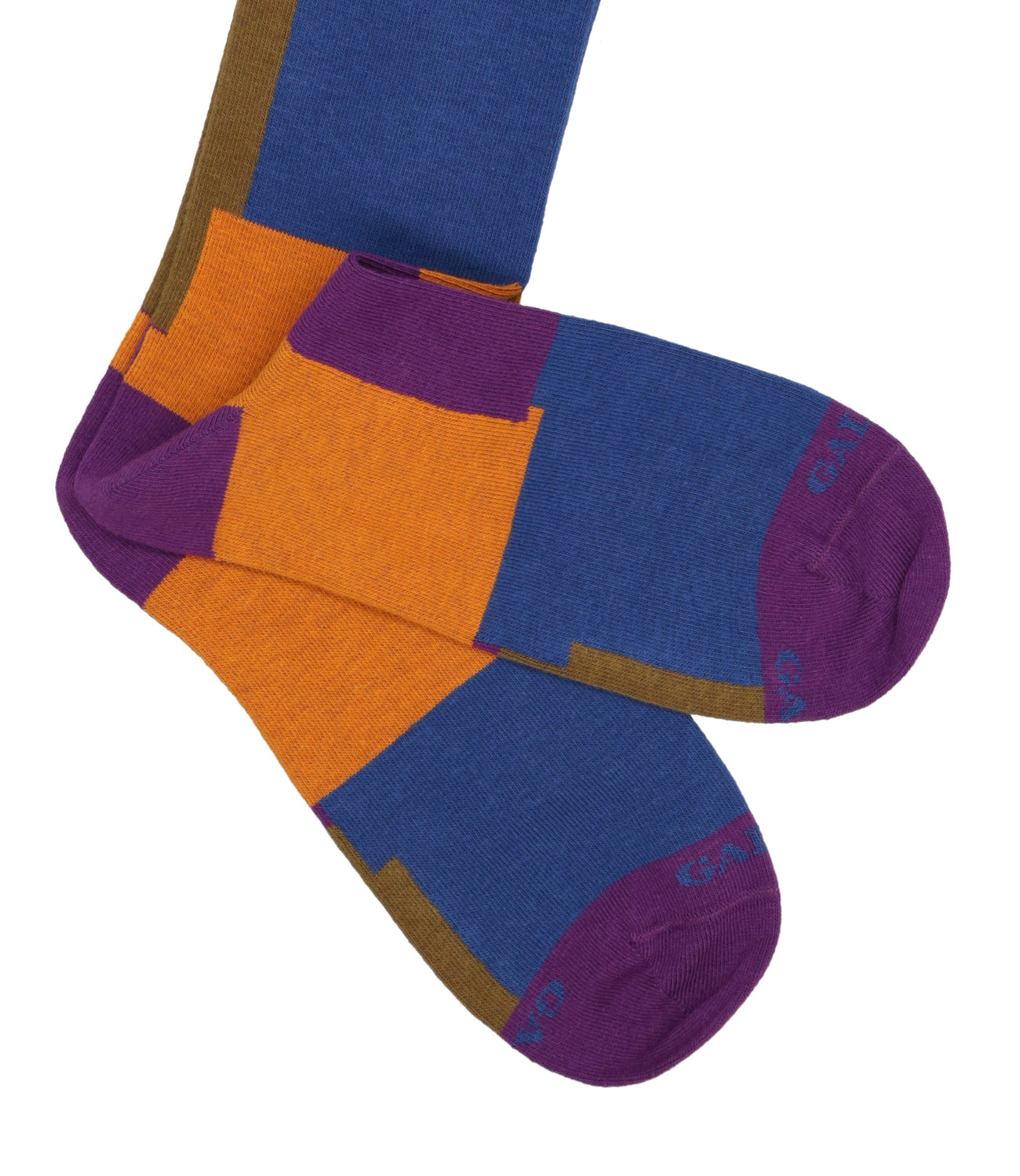 Gallo | Square Socks Orange and Blue