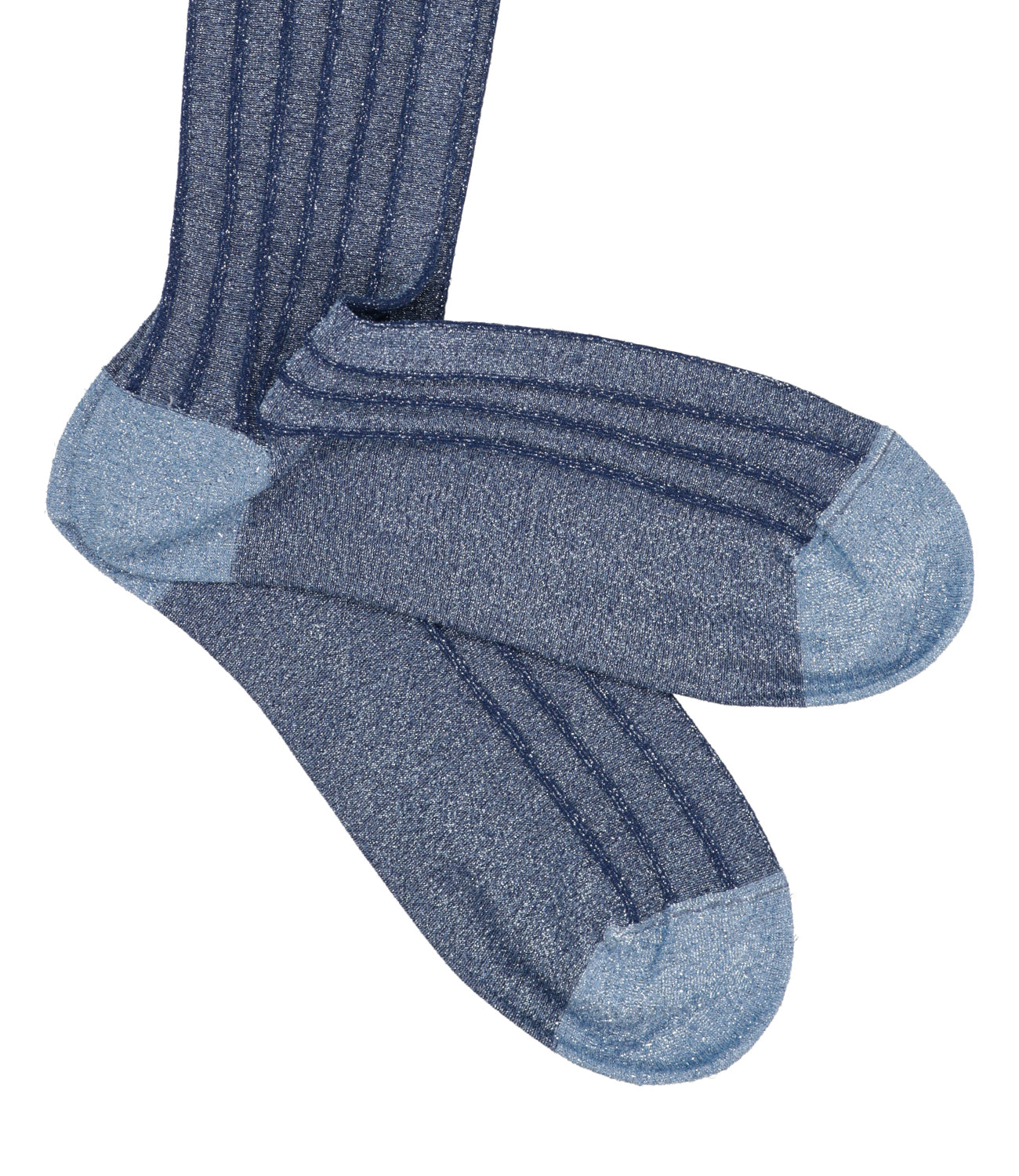 Gallo | Twin Rib Short Socks Powder and Blue