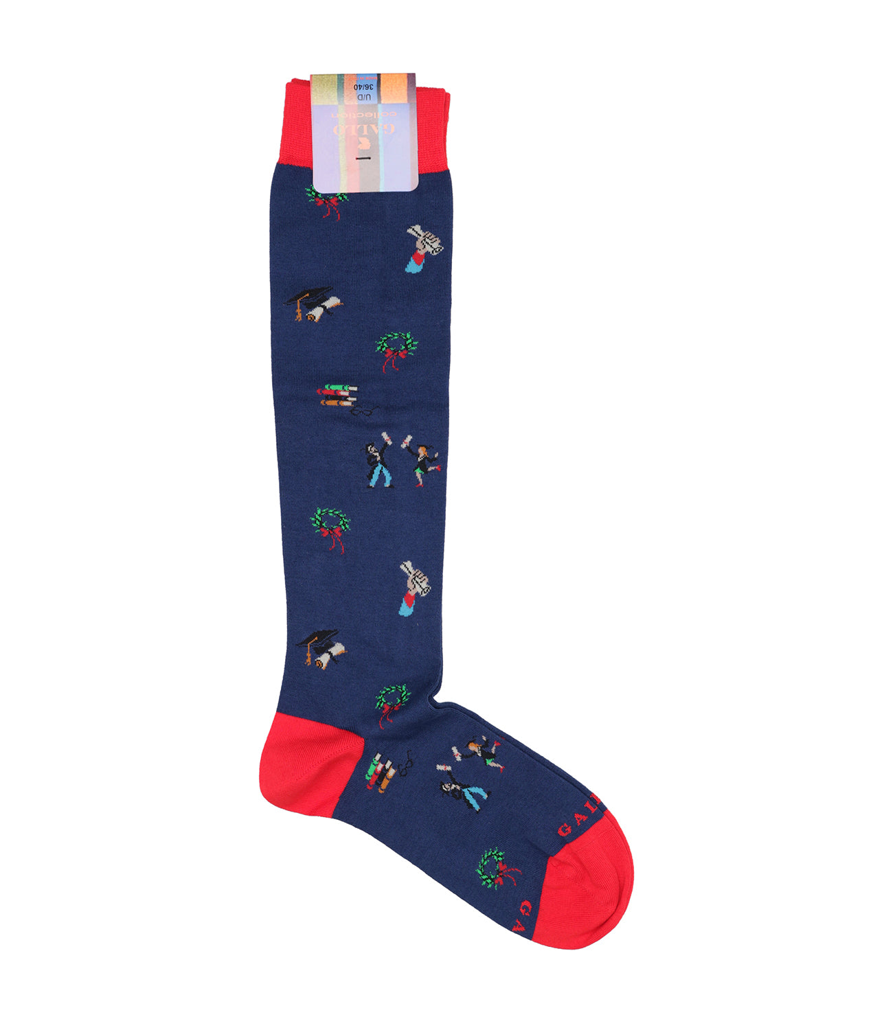 Gallo | Patterned Socks Navy Blue