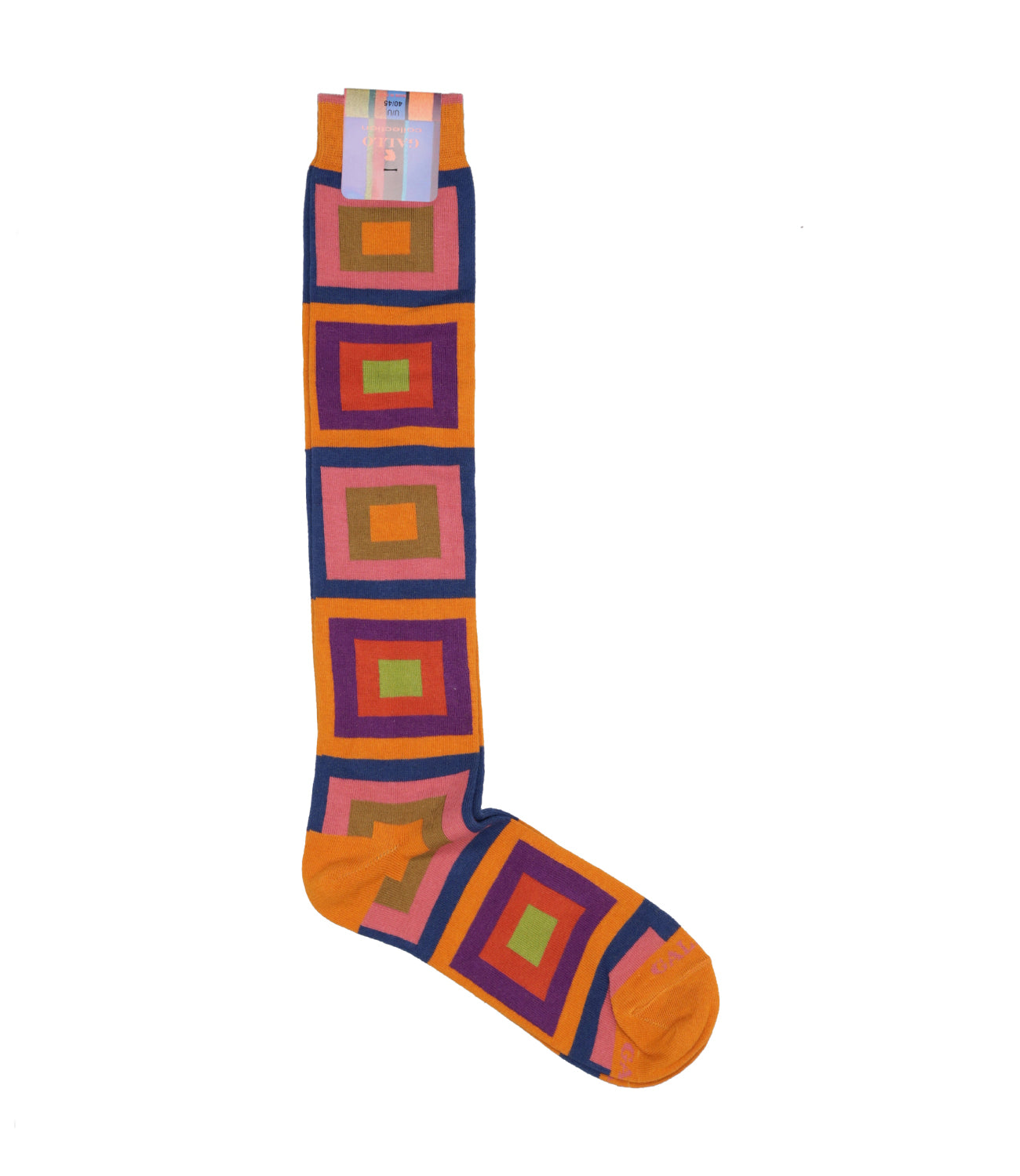 Rooster | Square Patterned Socks Saffron