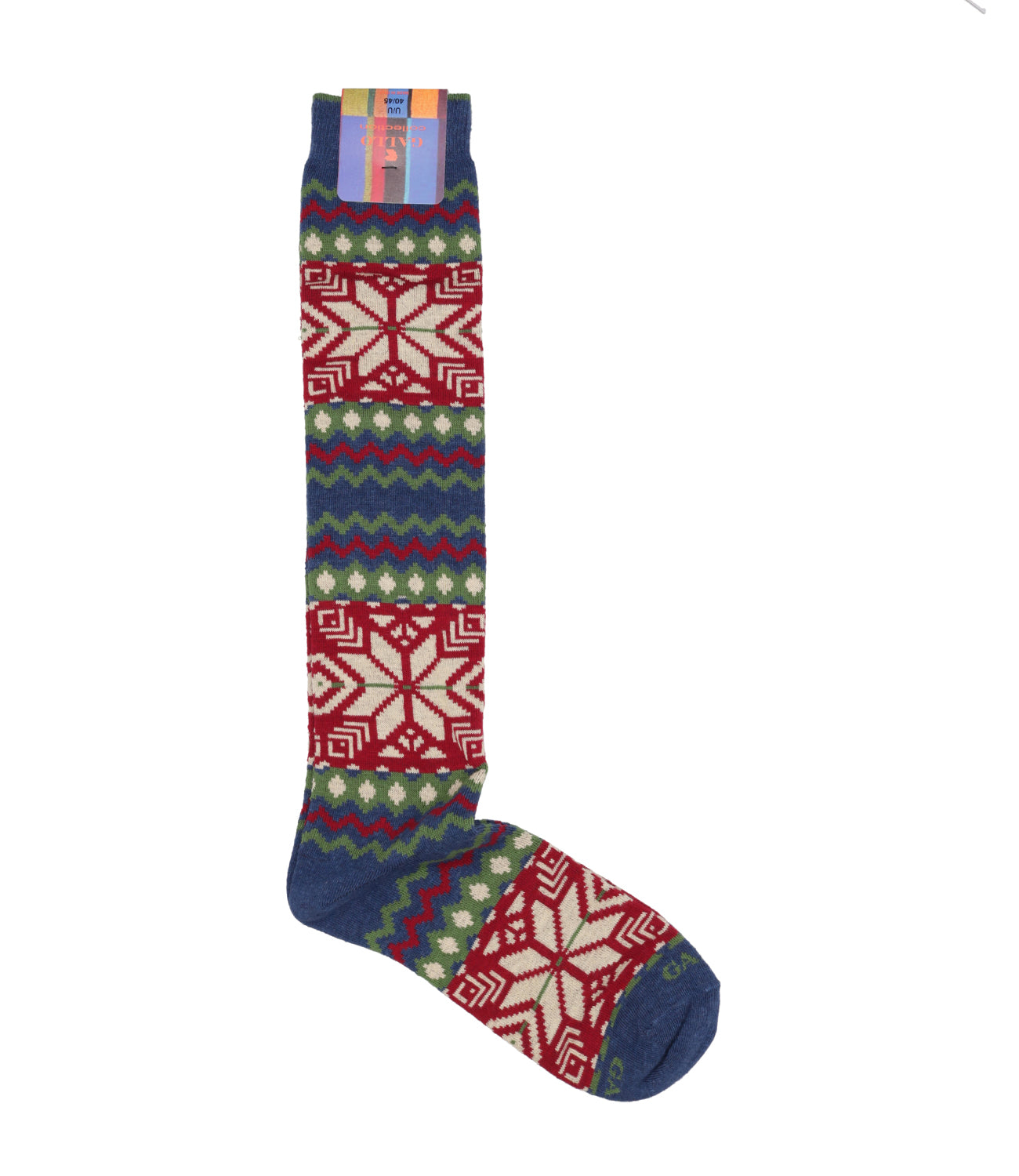 Gallo | Medium Blue and Red Patterned Socks