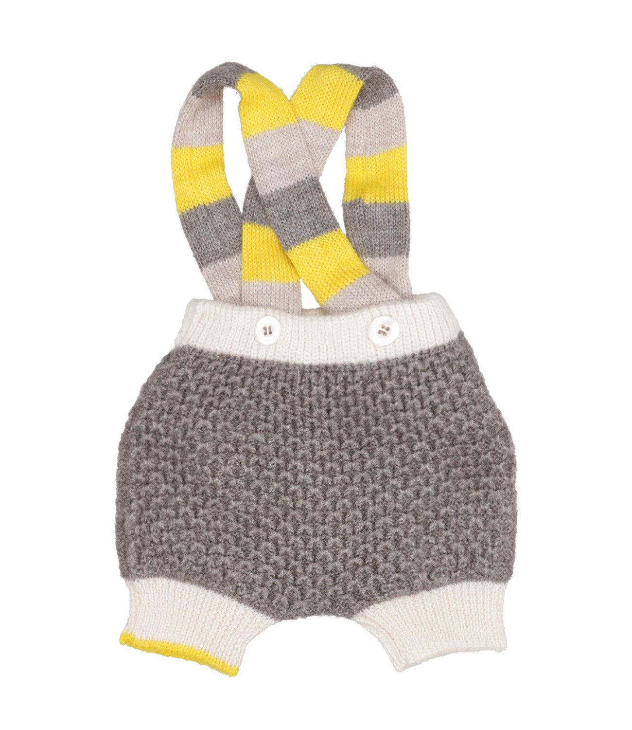 Gensami | Salopette Honeycomb Knit Grigio e Giallo