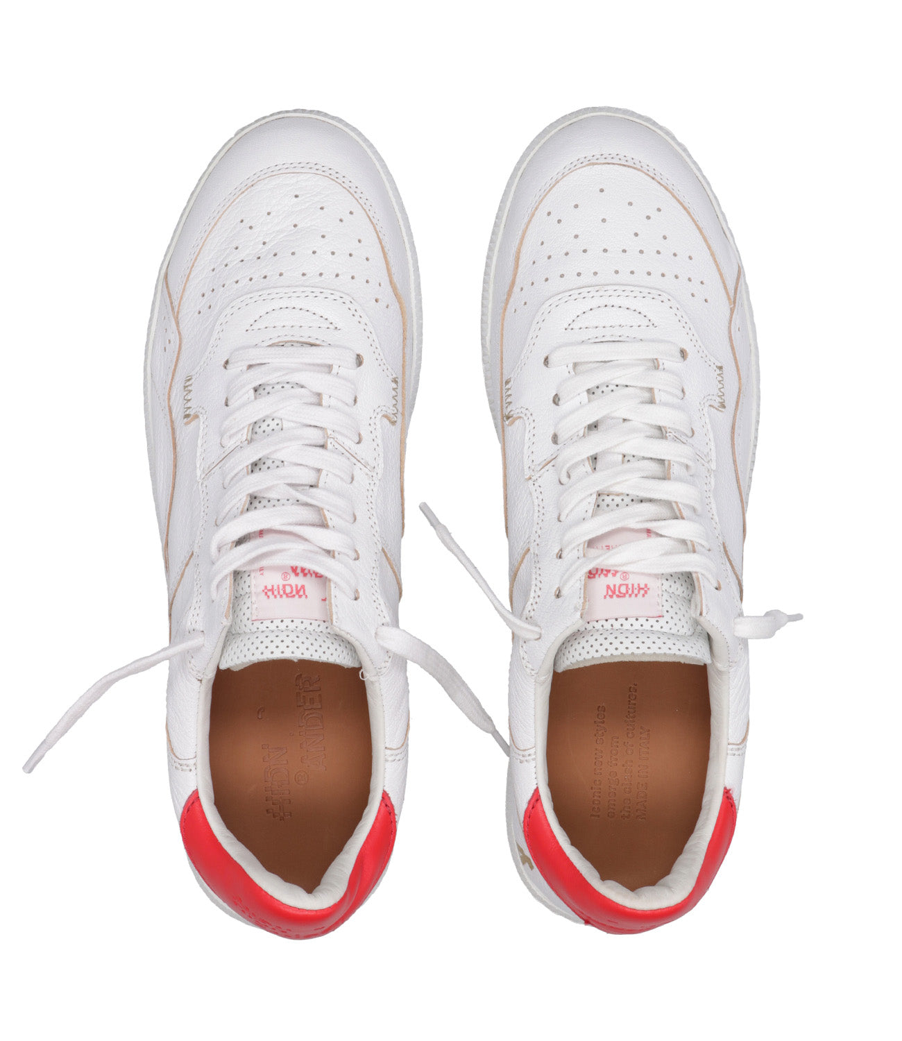 Hidnander | Mega T Sneakers White and Red