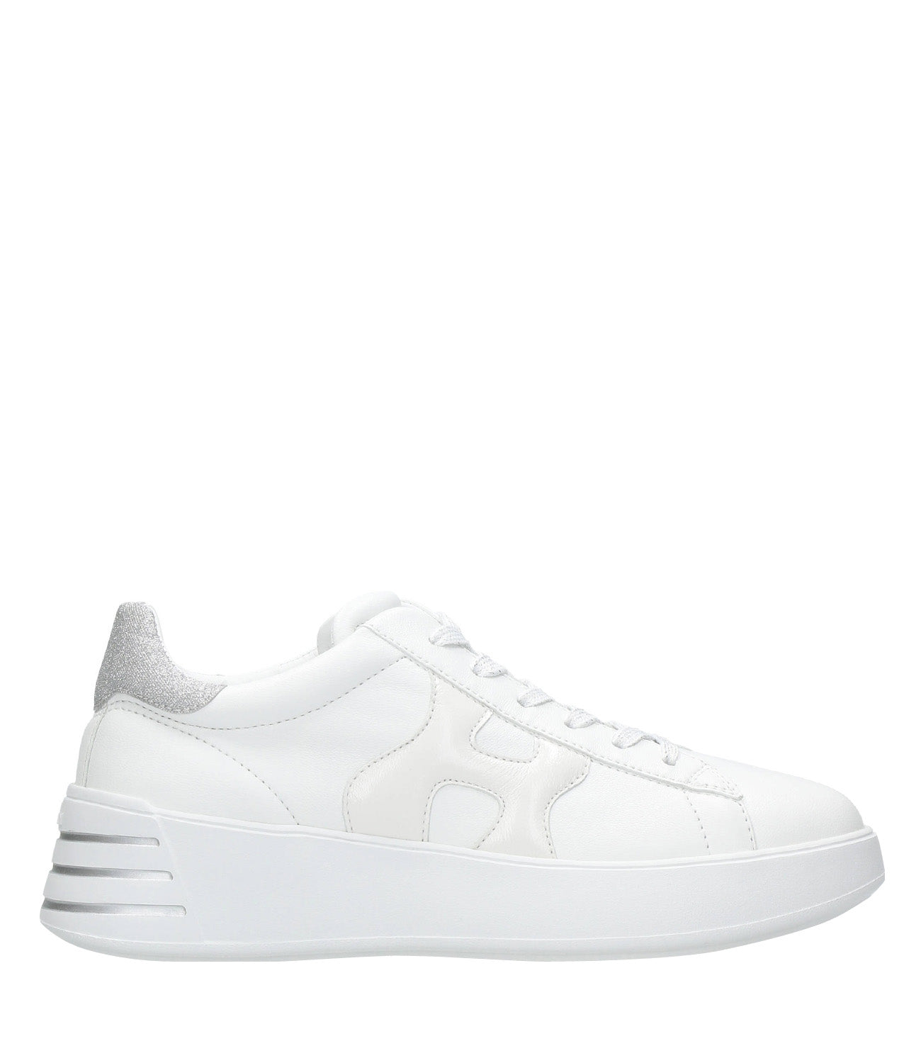 Hogan | Rebel H564 White and Silver Sneakers