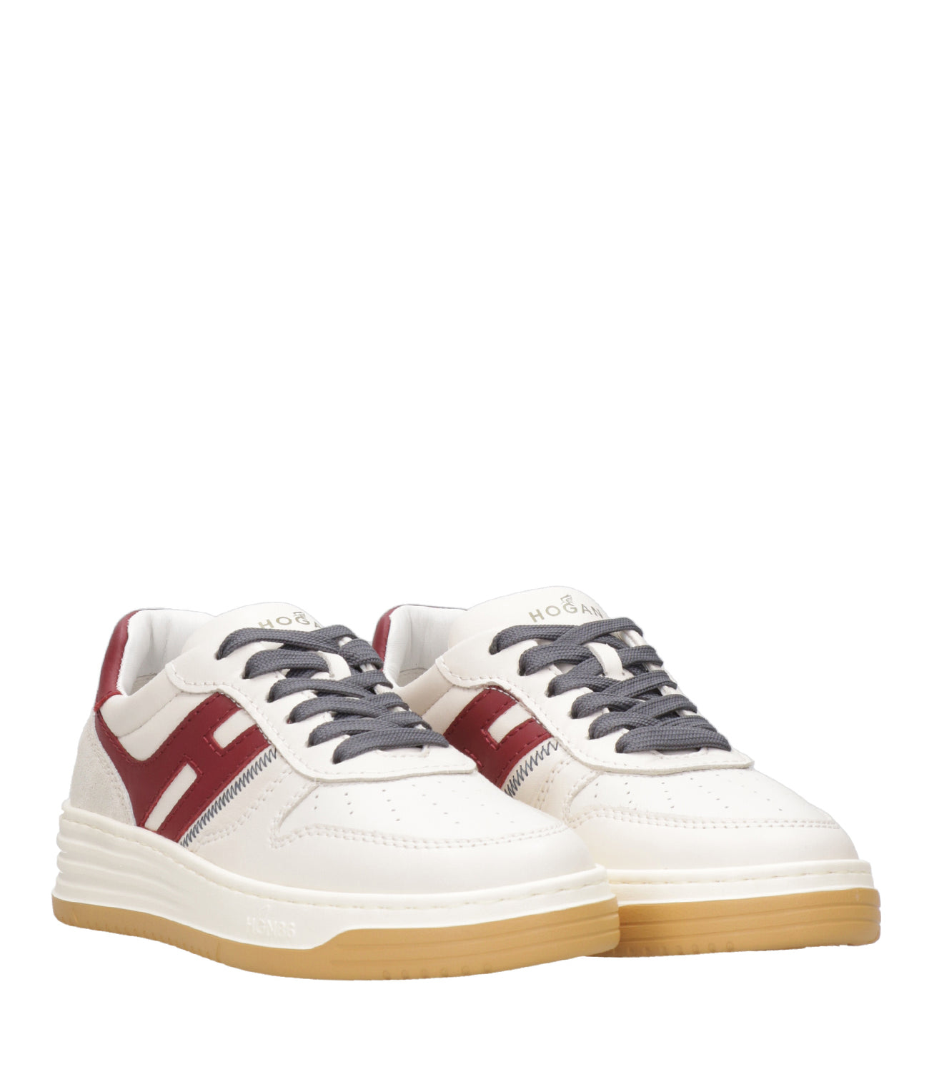 Hogan | Sneakers H630 Lace-up Milk and Red