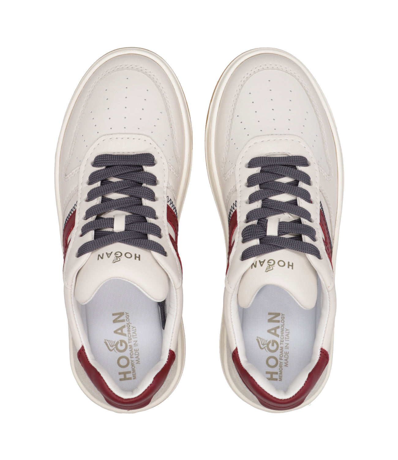 Hogan | Sneakers H630 Lace-up Milk and Red