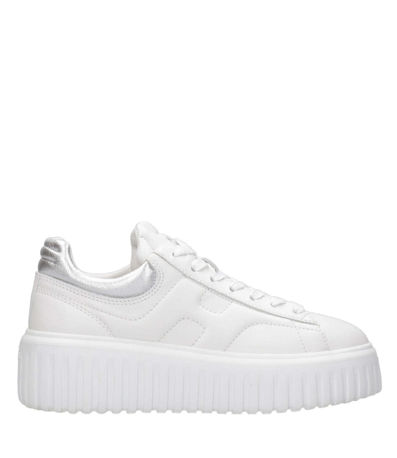 Hogan | Sneakers H-Stripes Allacciato Bianco e Argento