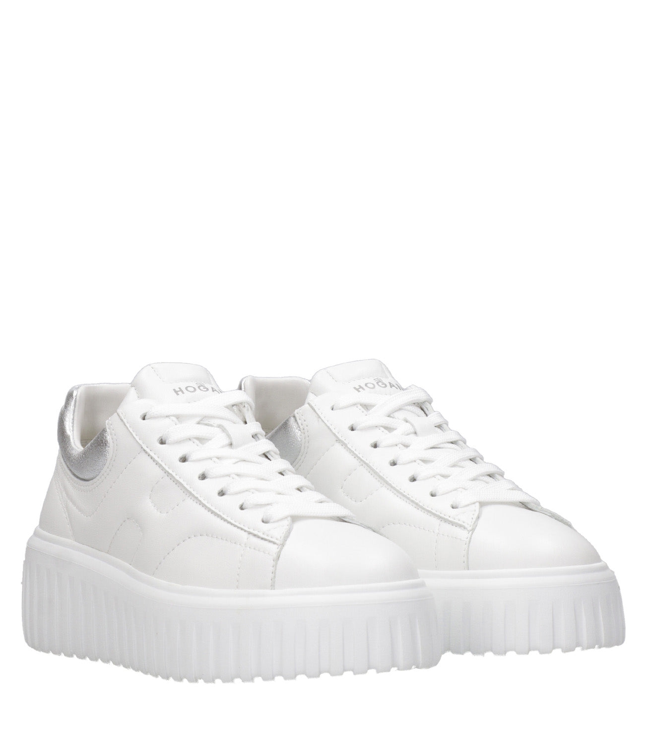 Hogan | Sneakers H-Stripes Allacciato Bianco e Argento