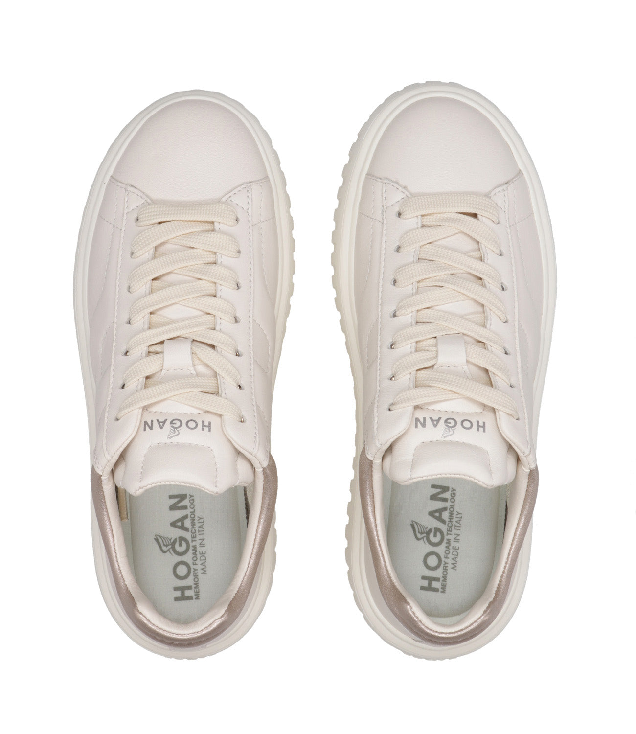 Hogan | Sneakers H-Stripes Allacciato Cipria e Toffie