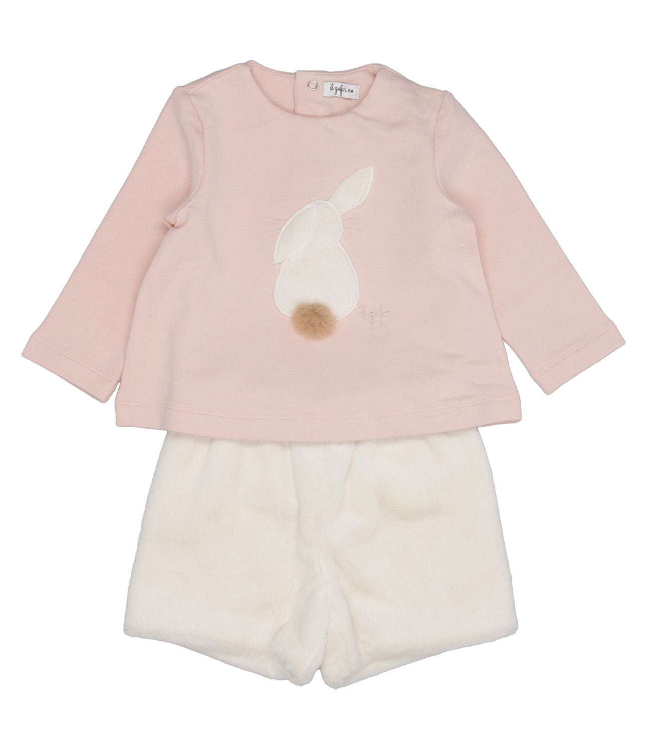 Il Gufo | Set Maglia e Shorts Rosa e Latte