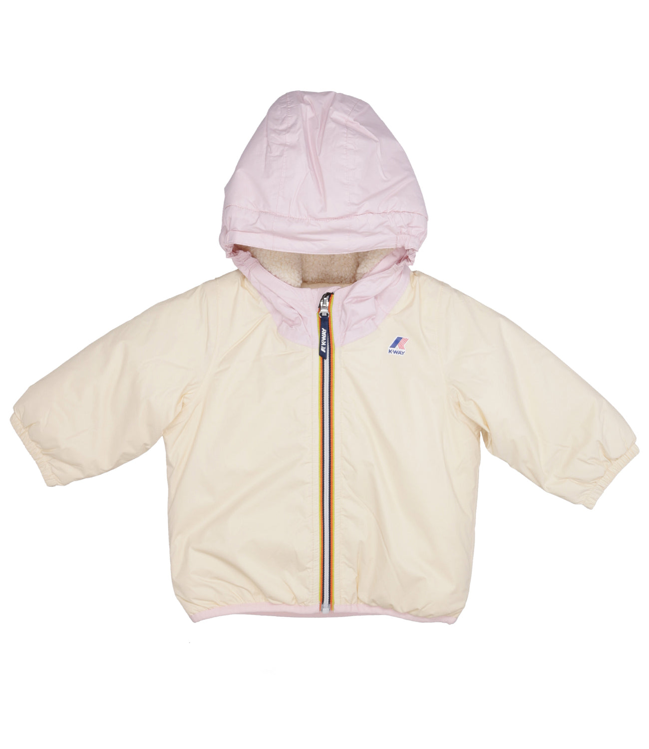 K-Way Kids | Jacket E. Le Vrai 3.0 Claudine Bear Ecru and Pink