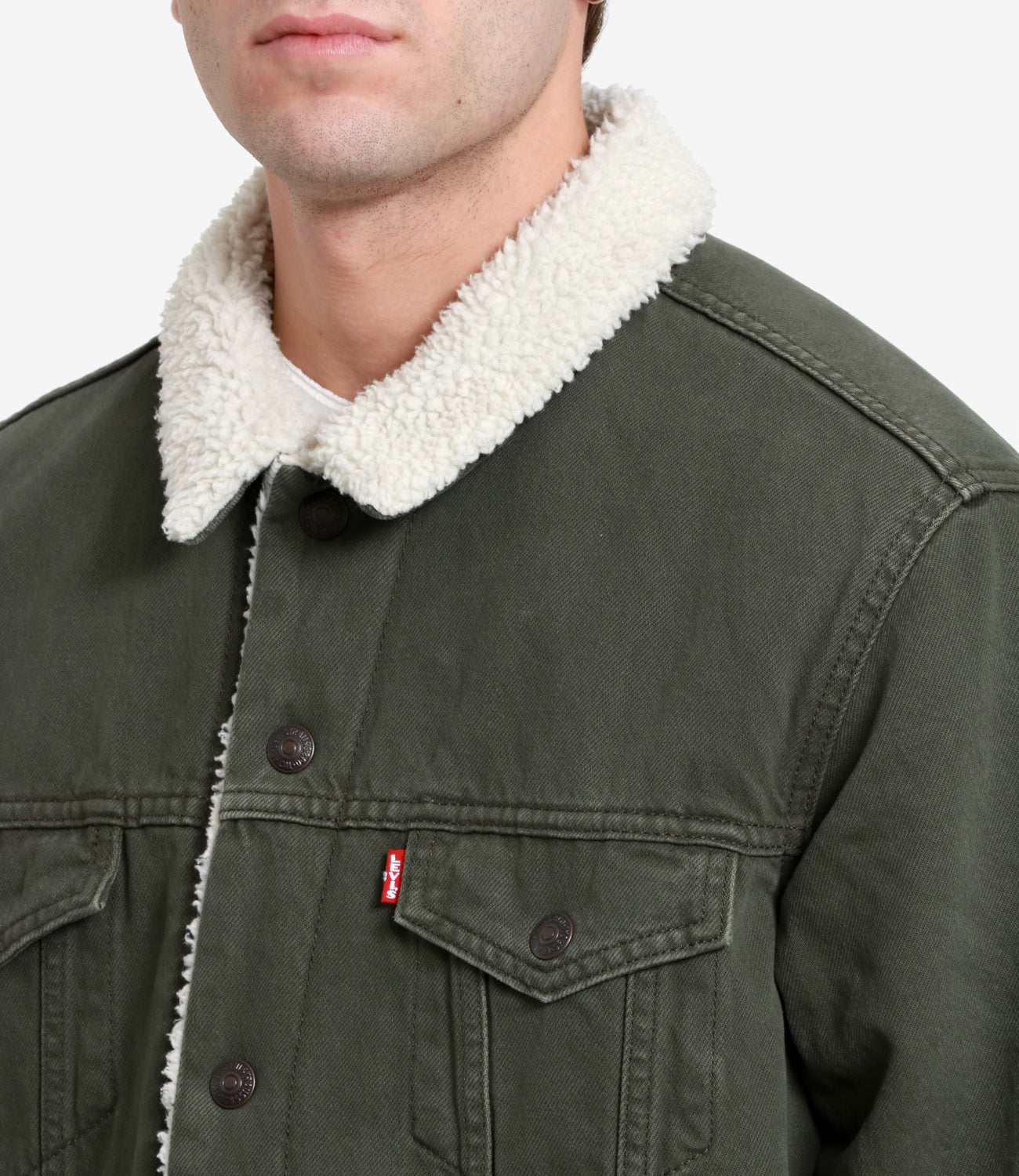 Levis | Jacket Type 3 Sherpa Denim Military Green