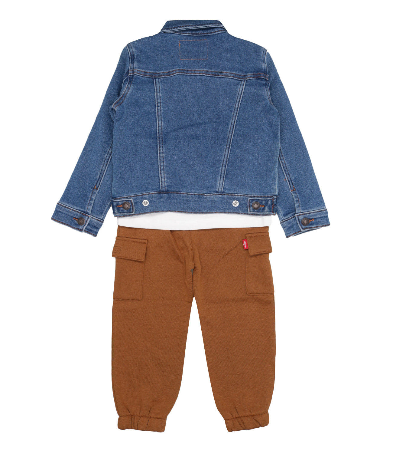 Levis Kids | Denim and White T-Shirt Jacket and Pants Set