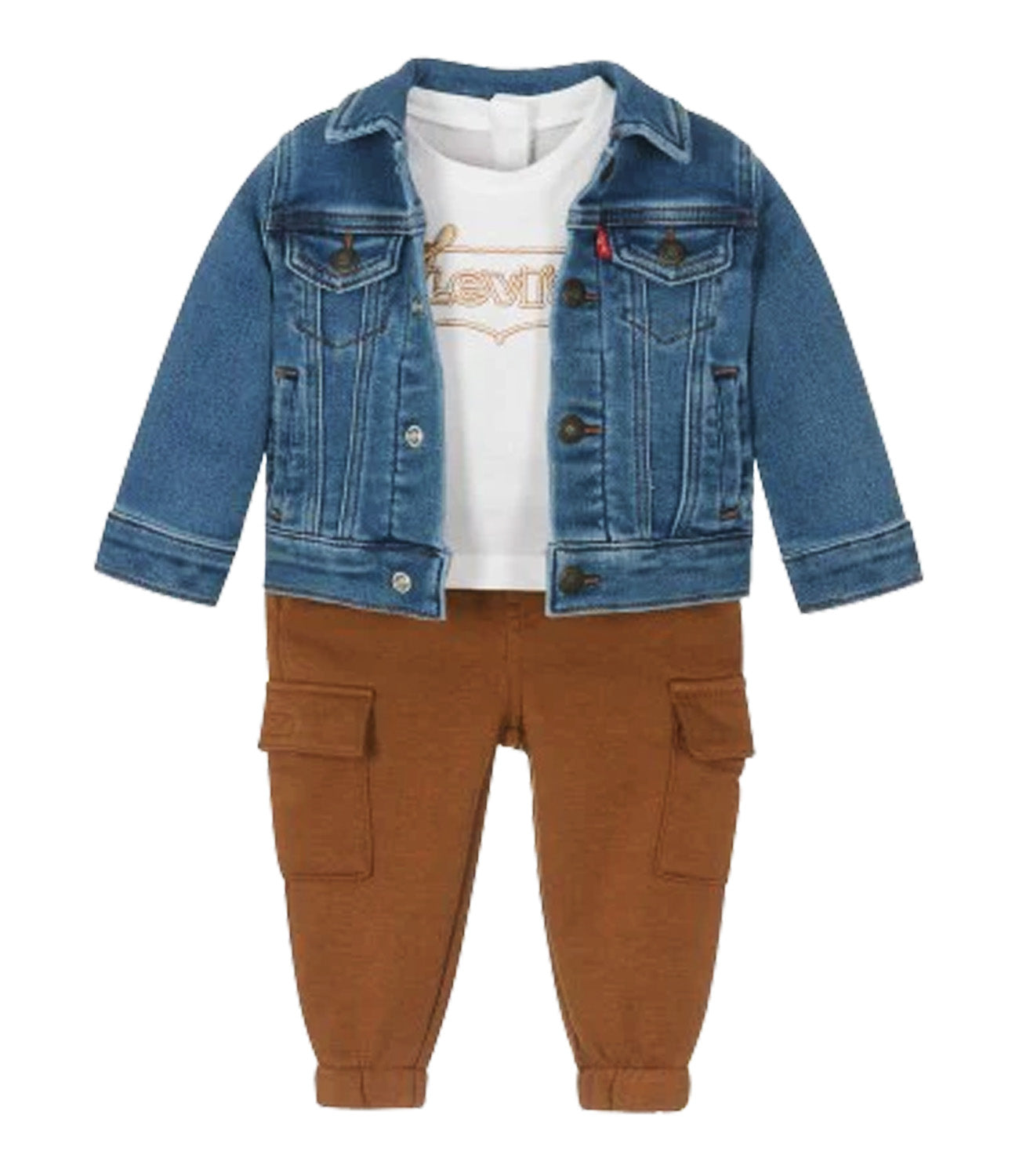 Levis Kids | Denim and White T-Shirt Jacket and Pants Set