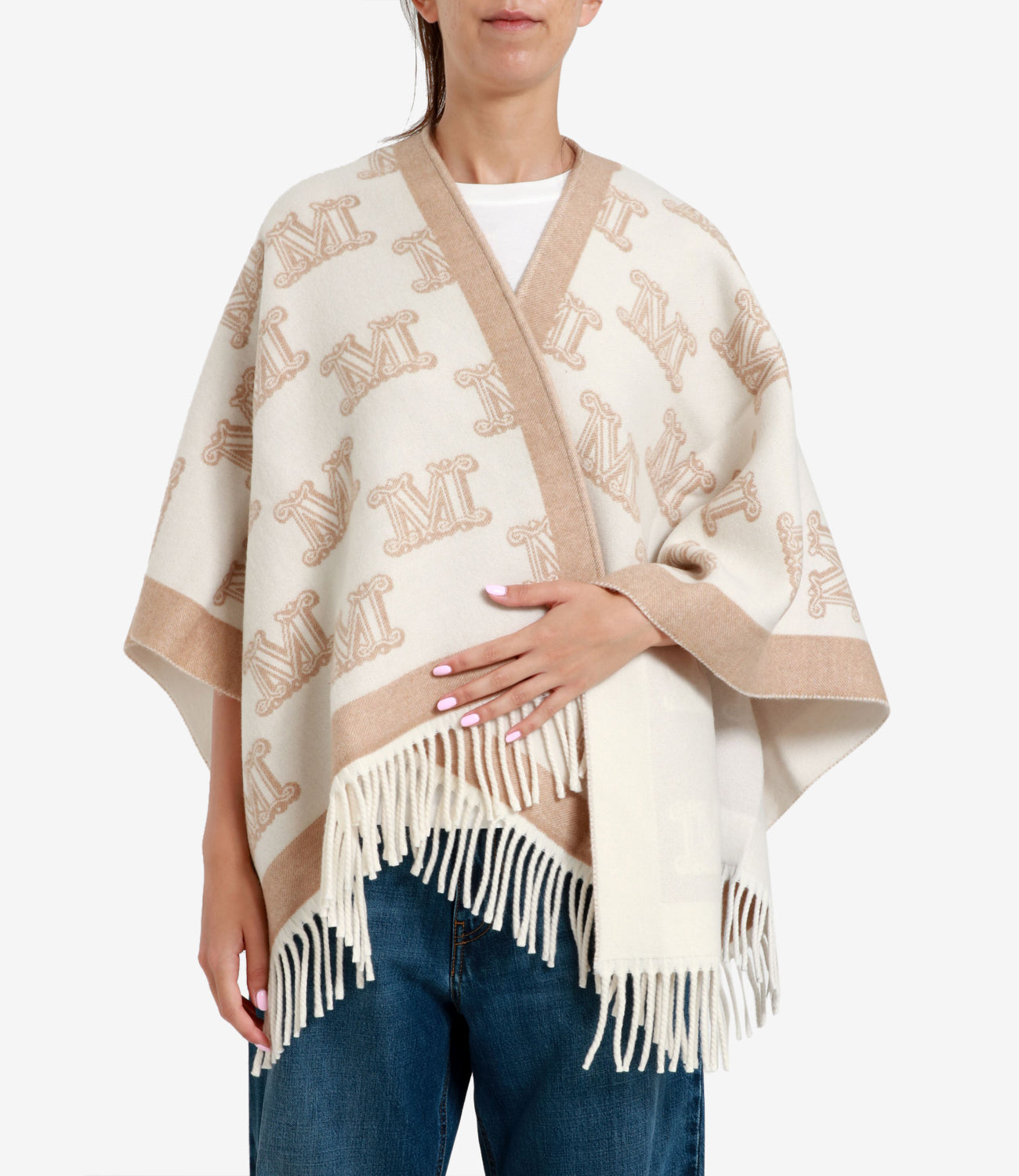 Max Mara | Poncho Frine Beige and Camel