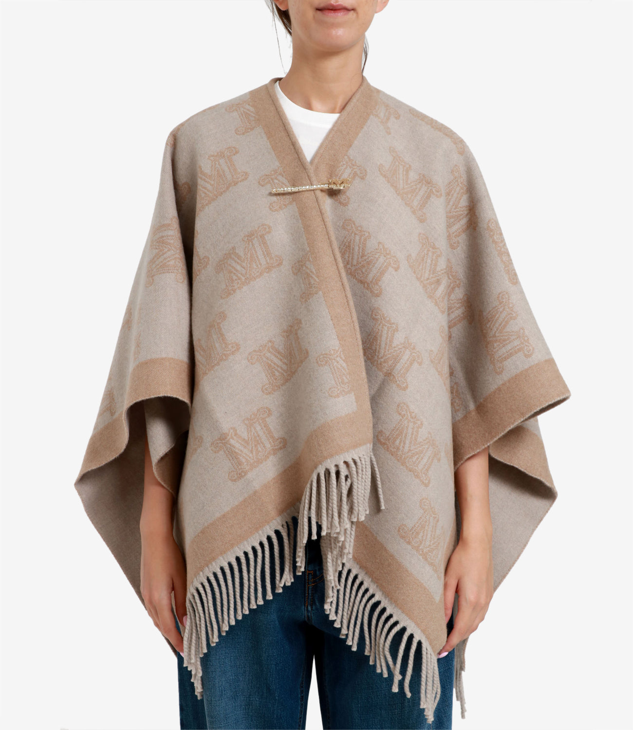 Max Mara | Poncho Frine Camel and Beige