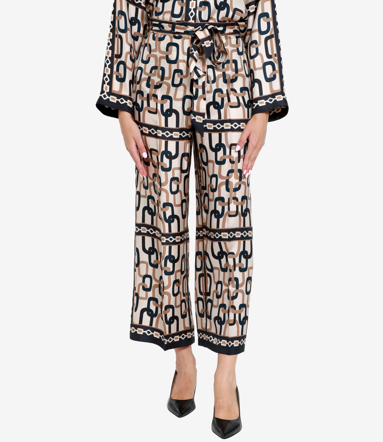 Max Mara Timeless | Brina Trousers Beige and Blue