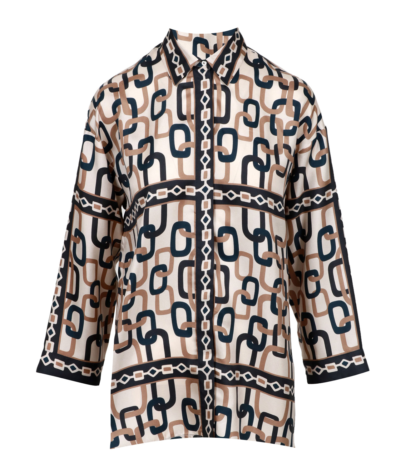 Max Mara Timeless | Adria Beige and Blue Shirt