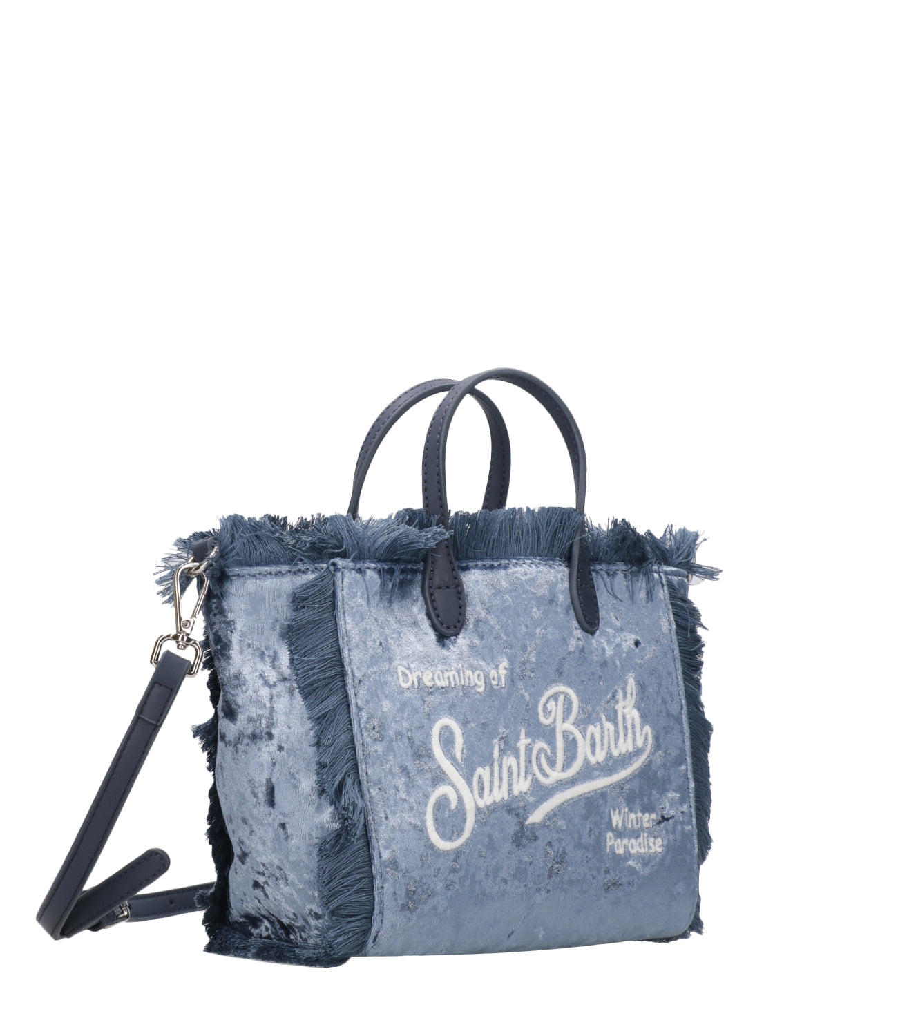 MC2 Saint Barth | Borsa Vanity Mini Azzurro e Bianco