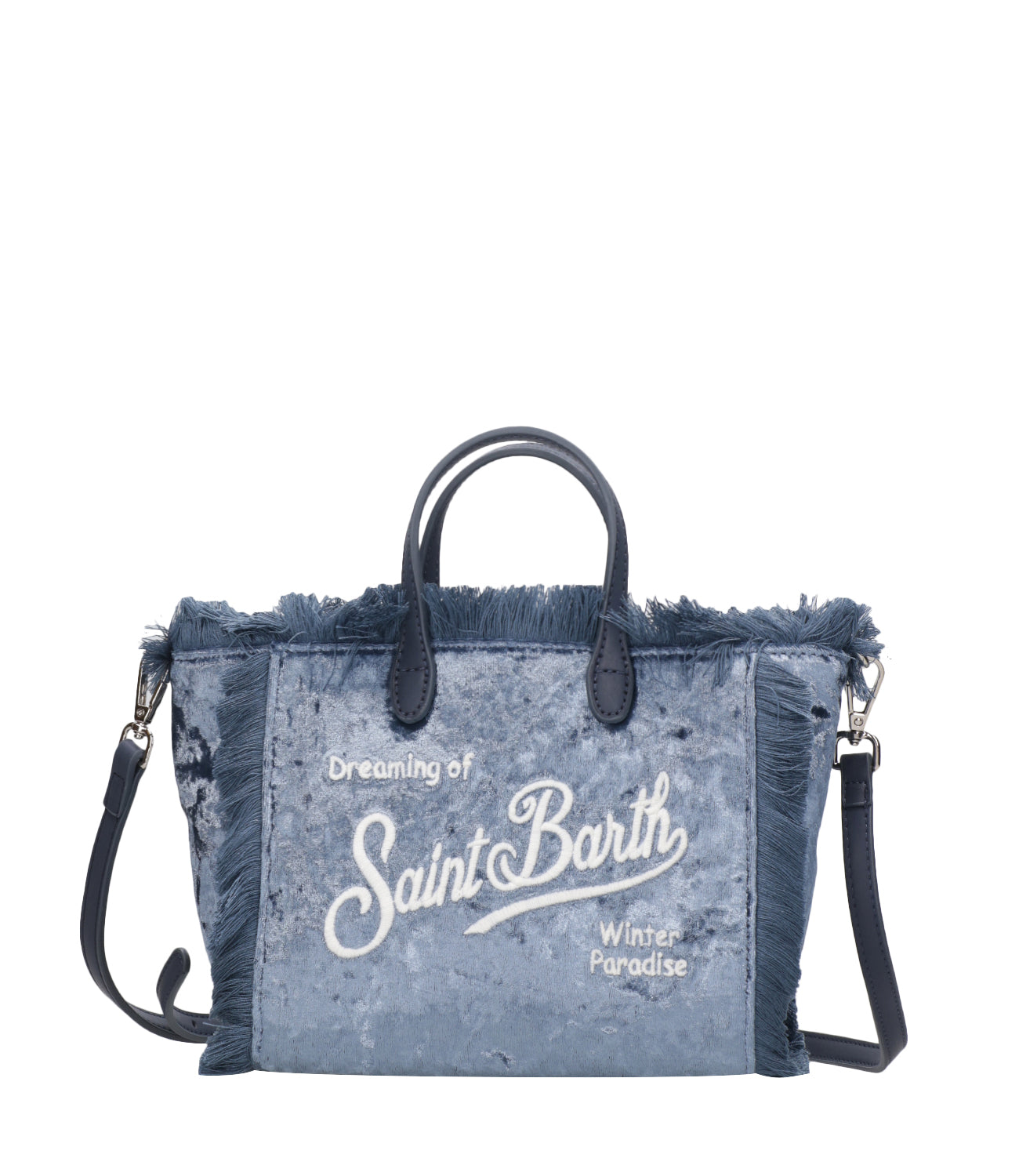 MC2 Saint Barth | Borsa Vanity Mini Azzurro e Bianco