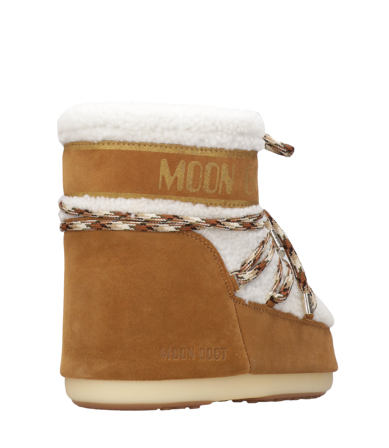 Moon Boot | Tronchetto MB Icon Low Shearling Whisky e Bianco sporco