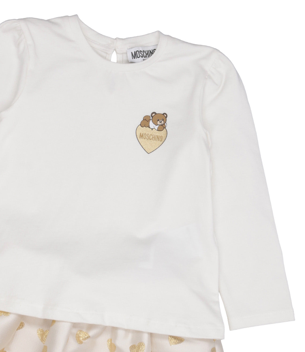 Moschino Baby | White and Gold Sweater and Skirt Set