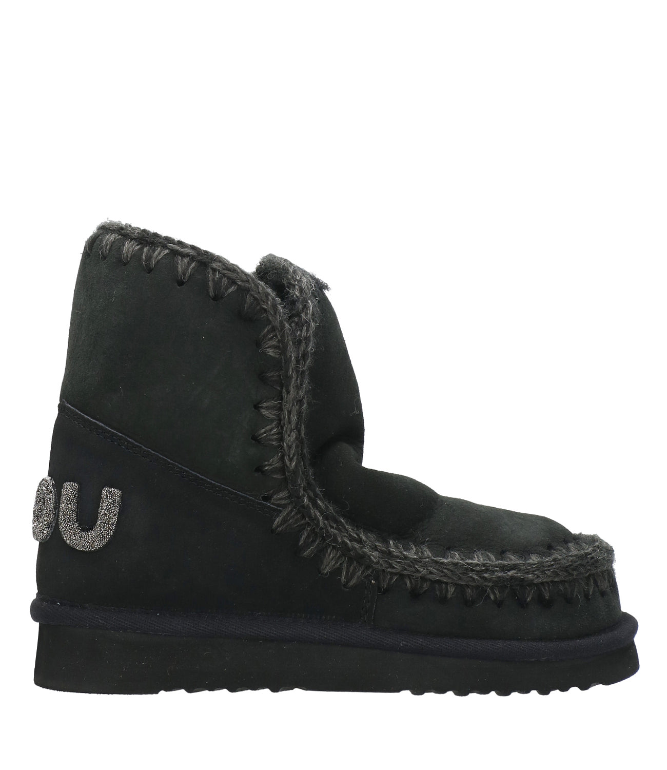 Mou | Eskimo 18 Glitter Logo Black Ankle Boot