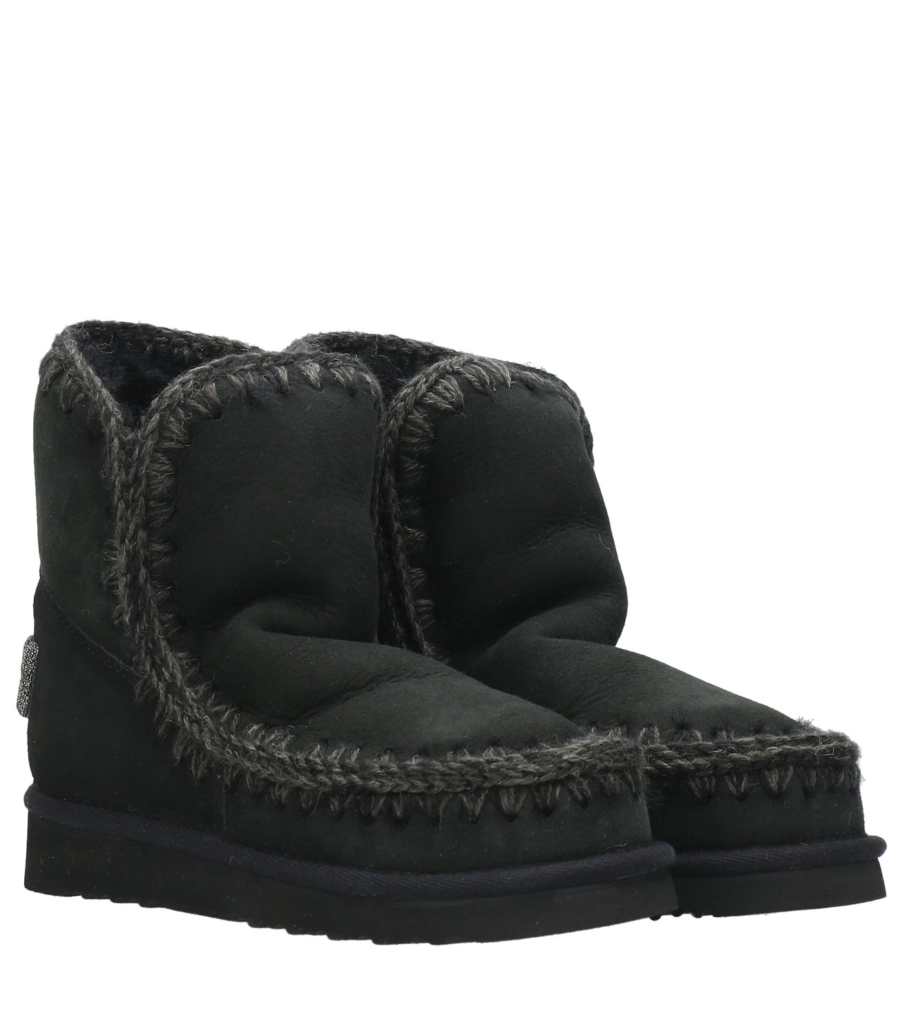 Mou | Eskimo 18 Glitter Logo Black Ankle Boot